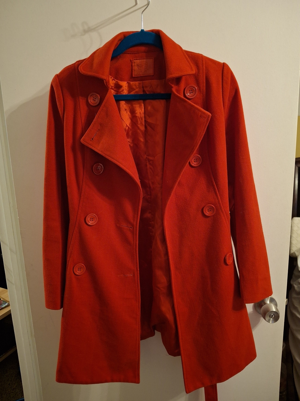 Elan Women's Double-Breasted Red Pea Coat